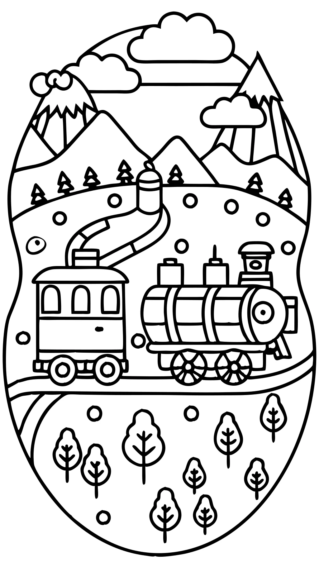 pages de train à colorier